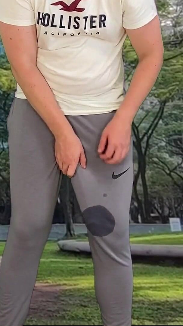 Outdoor Cum in Grey Sweatpants (Lucas Nathan King)