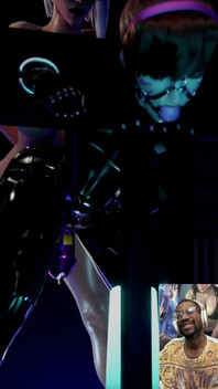 Transgender D.va Wears BDSM Latex, Ball Gag & Chasity Cage While Getting Butt Fucked