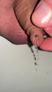 Play with My Small Foreskin Cock While Pissing