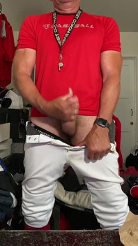 Jockdad87 Edges in Baseball Gear with His Pocket Pussy
