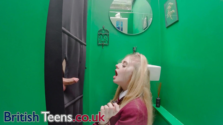 British Teens: Gloryhole: British 18 year old girl sucks cock