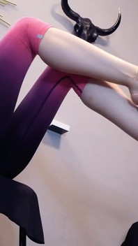 Worship of the Goddess in a Full Fitness Outfit and High-heeled Platform Shoes Ita