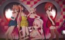 Mmd anime girls: Mmd R-18 cô gái anime khiêu vũ gợi cảm (clip 25)