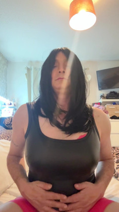 Wet Look Dress Tease