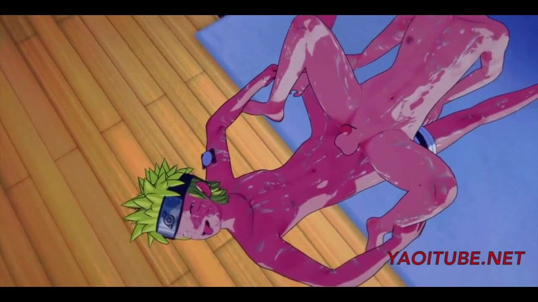 Yaoitube: Naruto Yaoi. Naruto, Sasuke, Kiba, Ręczna robota, Obciąganie i oklep...