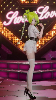 ฮัตสึเนะ มิกุ เต้นสั่นสะเทือนเพลงถอดเสื้อผ้า Hentai MMD 3D ผมบลอนด์ สีแก้ไข Smixix