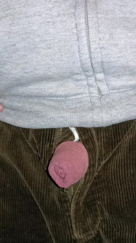 Big Uncut Cock Show for Neighbours Outdoor Night Time Wearing Cords