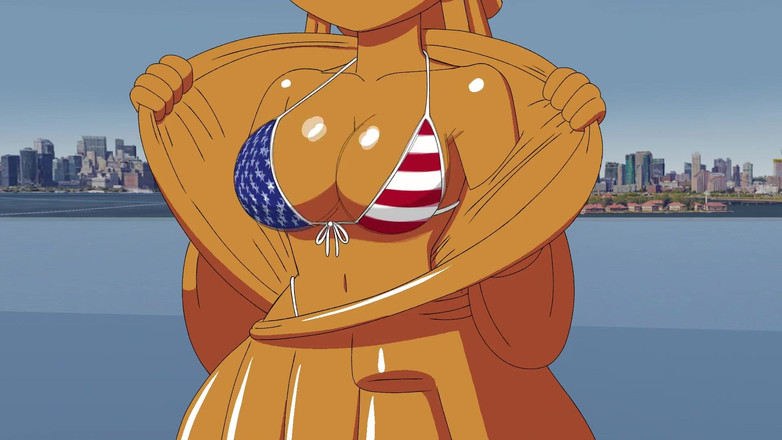 PixelAftDark: 4. července u Sochy Svobody Hentai Animace