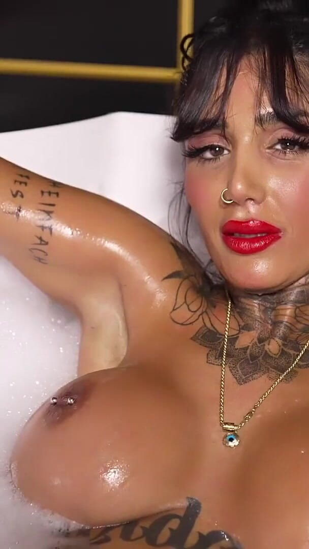TYRARIDE: Busty Tattooed MILF Tyra Soaks in Her Wet Dreams