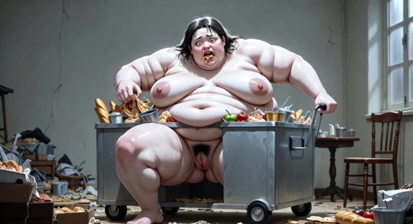 YOUR BEST FANTASY: La enorme sSBBw obesa si riempie - nuda con una grossa...