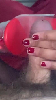 Saw and blowjob: Schwanz-masturbation mit transparentem Absatzschuh POV