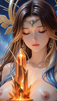 Cosmic nackte göttin diashow: galaktische blaue Aura &molten crystals - ai fantasy erotica-video