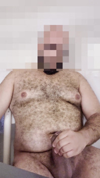 Horny Bear Cub Jerks off Thick Uncut Cock and Shoots a Huge Load