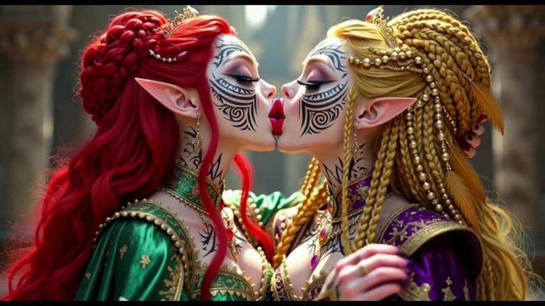 Hot girl dancing: Beautiful Elves Princess Kissing, Ai Animation