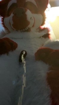 Furry in Full-body Fursuit Pisses on You, Then Cums Over Himself