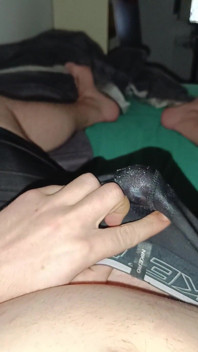 Chubby Boy Cumming in Black Undies