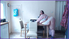 SSBBWLadyBrads: Bílé tanga a podprsenka v kuchyňské ssbbw