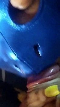 Wife practicing to suck three cocks in Gloryhole