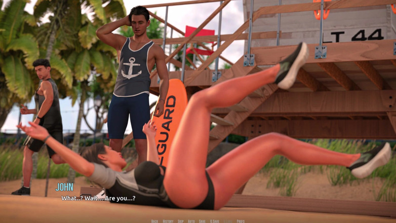 3D Cartoon Porn: Dominos Beach 17: Практика Емілі та Джона Пляжний рот у рот