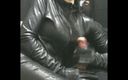 The flying milk wife handjob: Fetish Wife in Leather Smoking and Jerking Me Happy