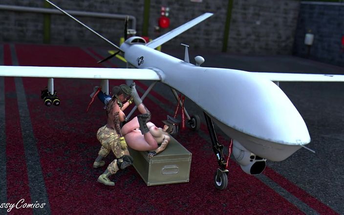 Sassy Comics Trans: Us Army Airforce general anal gefickt von Transgender in Reaper...