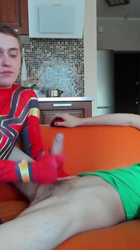 Superhero Jerking off My Huge Cock!