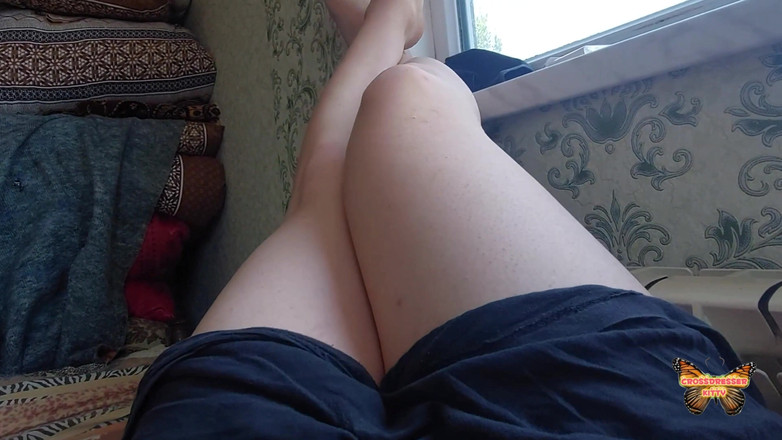 Kitty_Cross: Legs of Cute Femboy Smooth Sexy Butt White Crossdresser Sissy...
