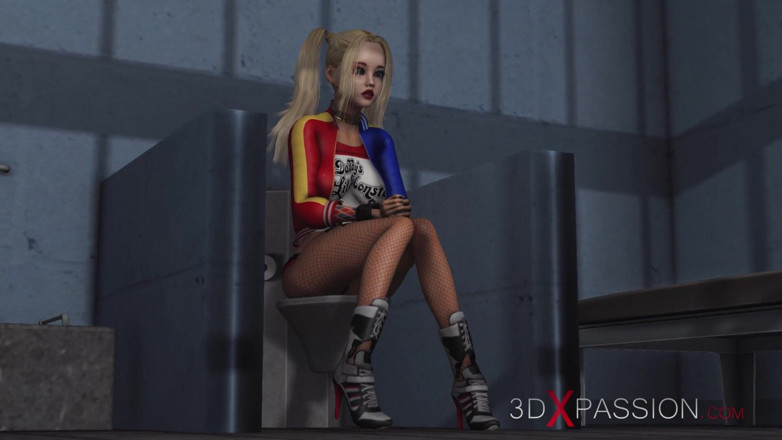 3dxpassion: Batman bangs a horny cuffed Harley Quinn in prison