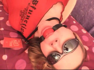 Spungy Gunk Films: Brunette slut bound on his bed
