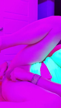 Glow in the Dark Masturbation and Dildo Fun with Big Cock Tgirl Lucy Essex CD