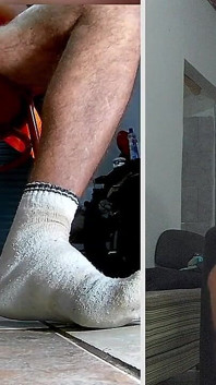 Stiefel, Strümpfe, Sperma aus nächster Nähe
