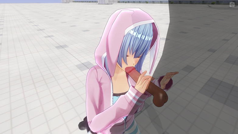 H3DC: 3D HENTAI. Söt flickvän efter en promenad suger en stor...