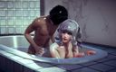 Waifu club 3D: Стримеру нравится бояться в задницу в ванной