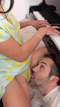 Her Stepmom Won't Notice if Her Stepdad Licks Her Pussy if She Keeps Playing