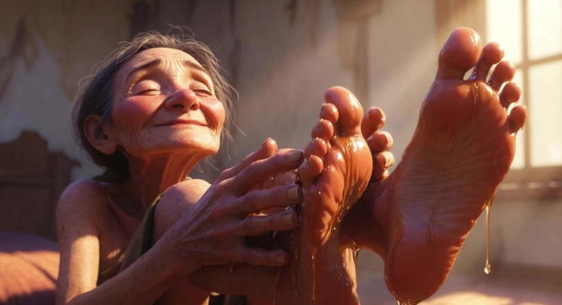 Anime Hentai: Granny Foot Oil Session - Feeling Intense Pleasure &amp; Craving Tongue