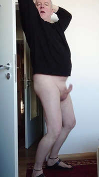 Naked in the Sweater and Birch Sticks