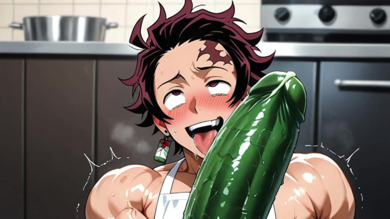 Trans-Men FTM Hentai: 거대한 오이를 끈적끈적한 구멍까지 쑤셔 넣는 펨보이 Ftm. 헨타이 Ftm 탈장.