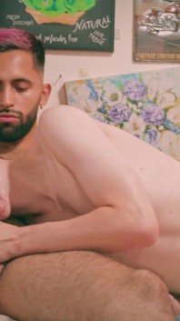 Cute Twink Emmanuel Kokichi Getting His Face Fucked and Covered in Cum by Camilo Brown's Big Dick
