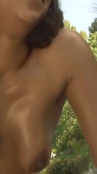 Sexy ebony brunette has natural tits and enjoys big black cock