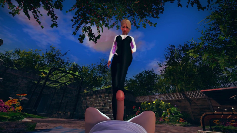 Waifu club 3D: Gwen Stacy footjob