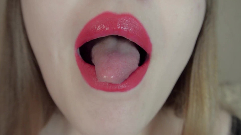 BustyVic: Close-up mouth, lips, tongue fetish