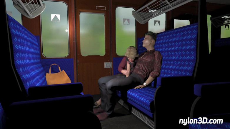 N3D animation: Azgın sarışınla tren yolculuğu