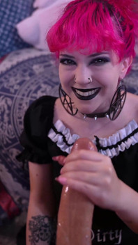 Goth Maid Femdom Handjob