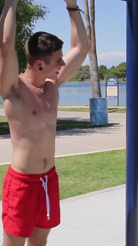 Skater Boy Kellan Hartmann Jerks His Big Cock