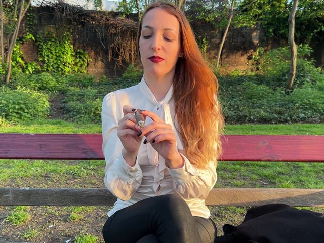 Liz Rainbow Smoking a Flor De Oliva Cigar Outdoors (Liz Rainbow)
