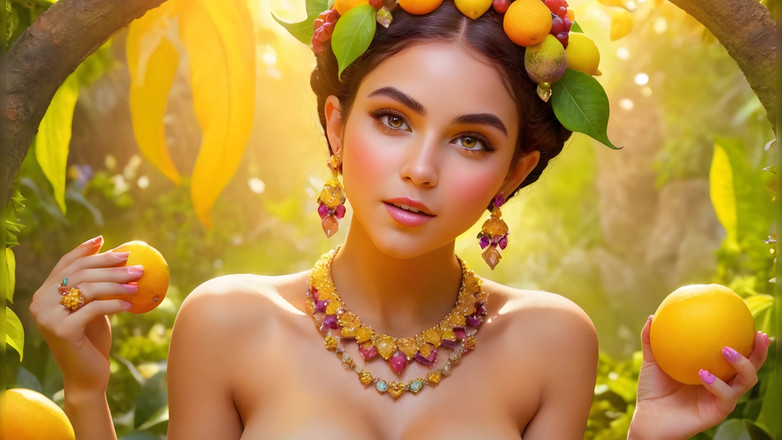 LustRender: Mooi naakt elfmeisje met grote borsten met Abmeid