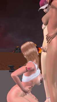 Un transsexual superb servicii doi cu labă și muie, apoi 69 și futai în cur în hentai 3D în trei