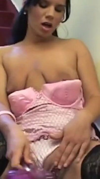Horny brunette masturbates at home with her Sex Toy