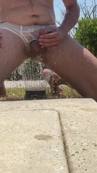 Cum with Water in the Garden
