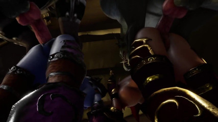 Wraith ward: Two elves and two werewolves orgy gangbang